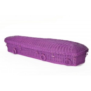 Your Colour - Wicker / Willow Imperial PURPLE 'Angel Pod' Coffin